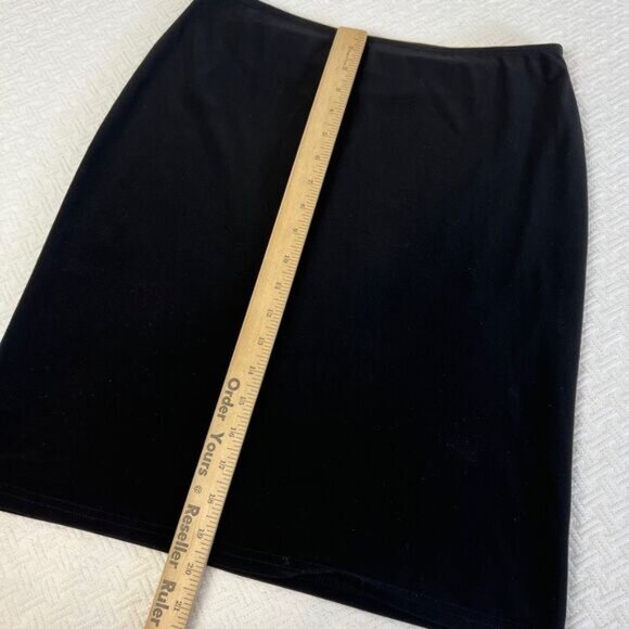 Vintage Joseph Ribkoff Women's Size Medium Black A Line Lined Mini Skirt Stretch - Picture 6 of 12